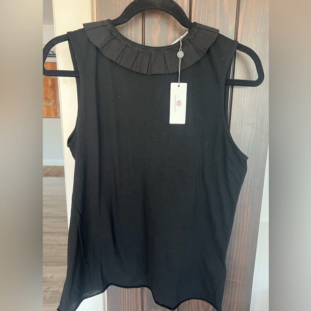 NWT - AG Brand Fae Ruffle Tank in Black, Women’s Size Small